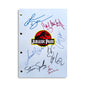 Portada del guion de la pelicula Jurassic Park con la firma de 7 miembros del elenco tutiendadecine.com