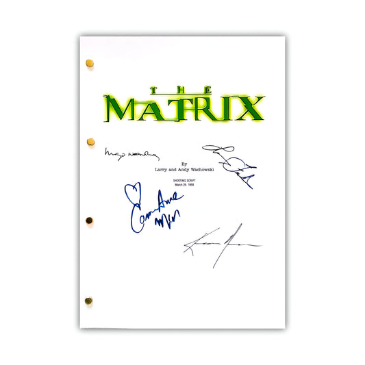 Articulo de colección cinematográfica de Matrix. Película de ciencia ficción firmado por actores y actrices