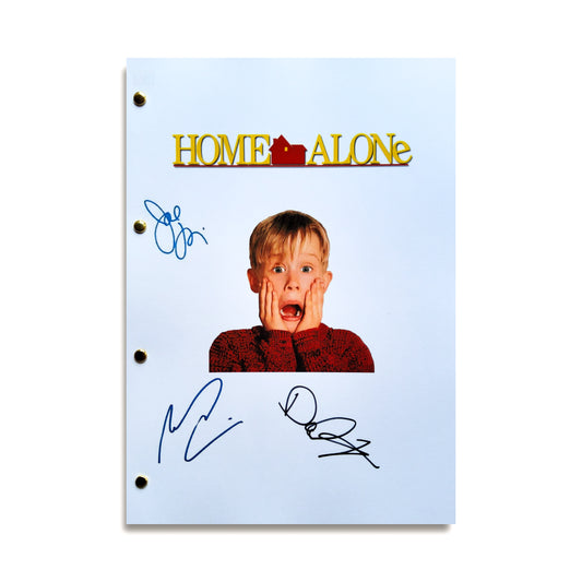 Portada autografiada por Macaulay Culkin,Joe Pesci y Daniel Stern del guion de Homealone.