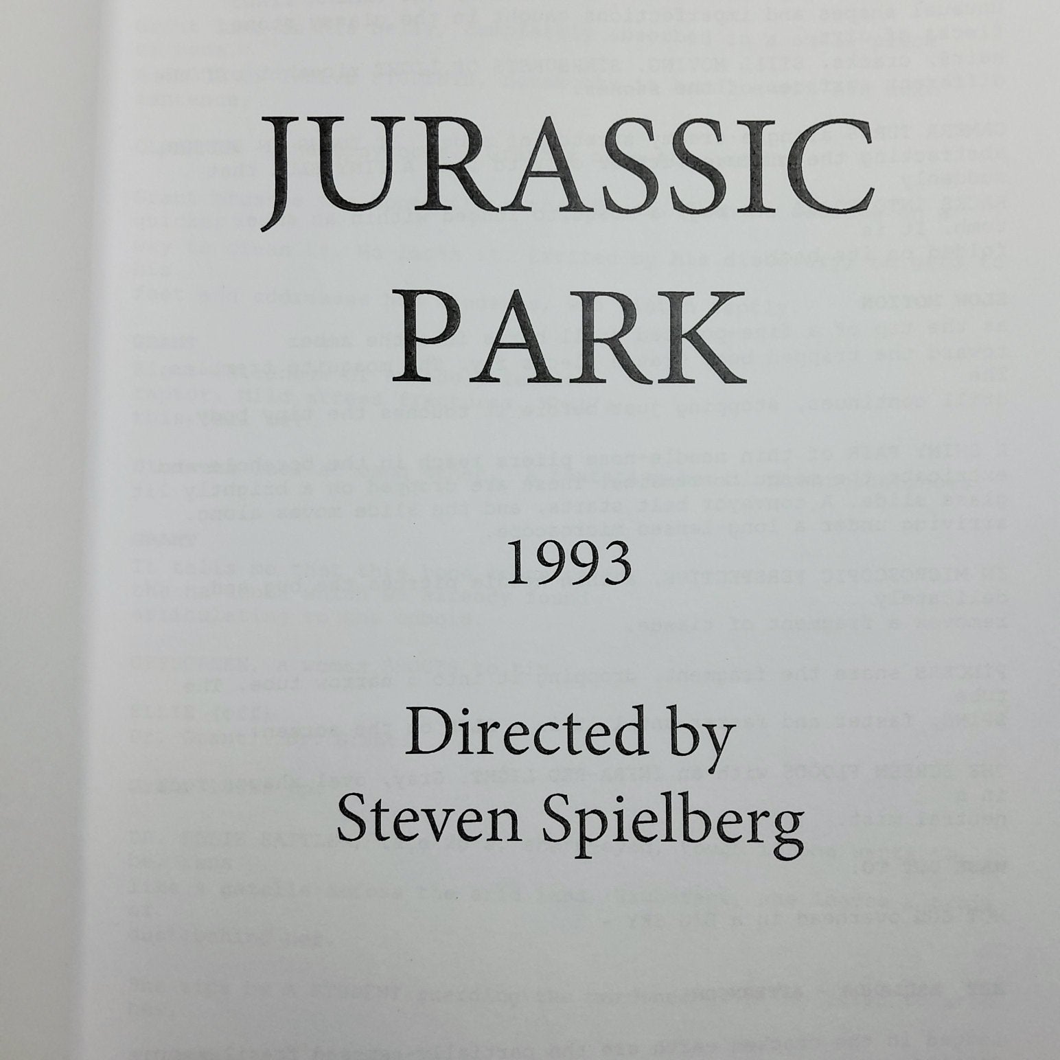 Jurassic Park primera pagina del guion con la firma de actores de la pelicula